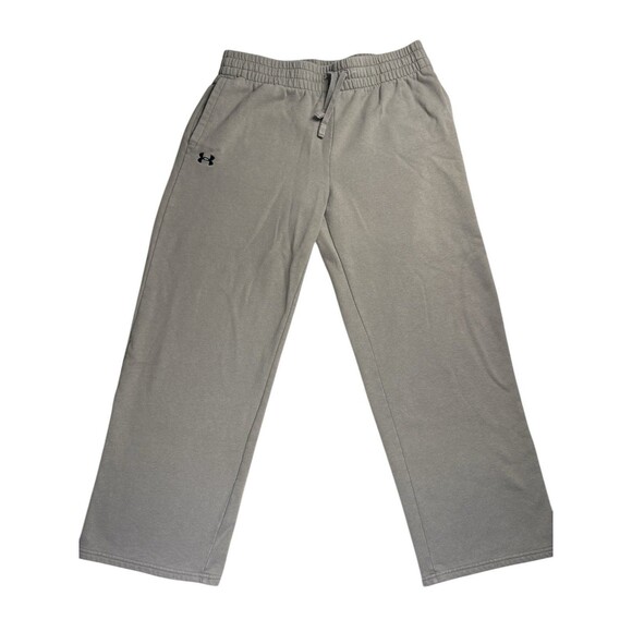 Under Armour Fleece Sweatpants Drawstring Elastic Waist Large Tan Athleisure - Picture 1 of 9